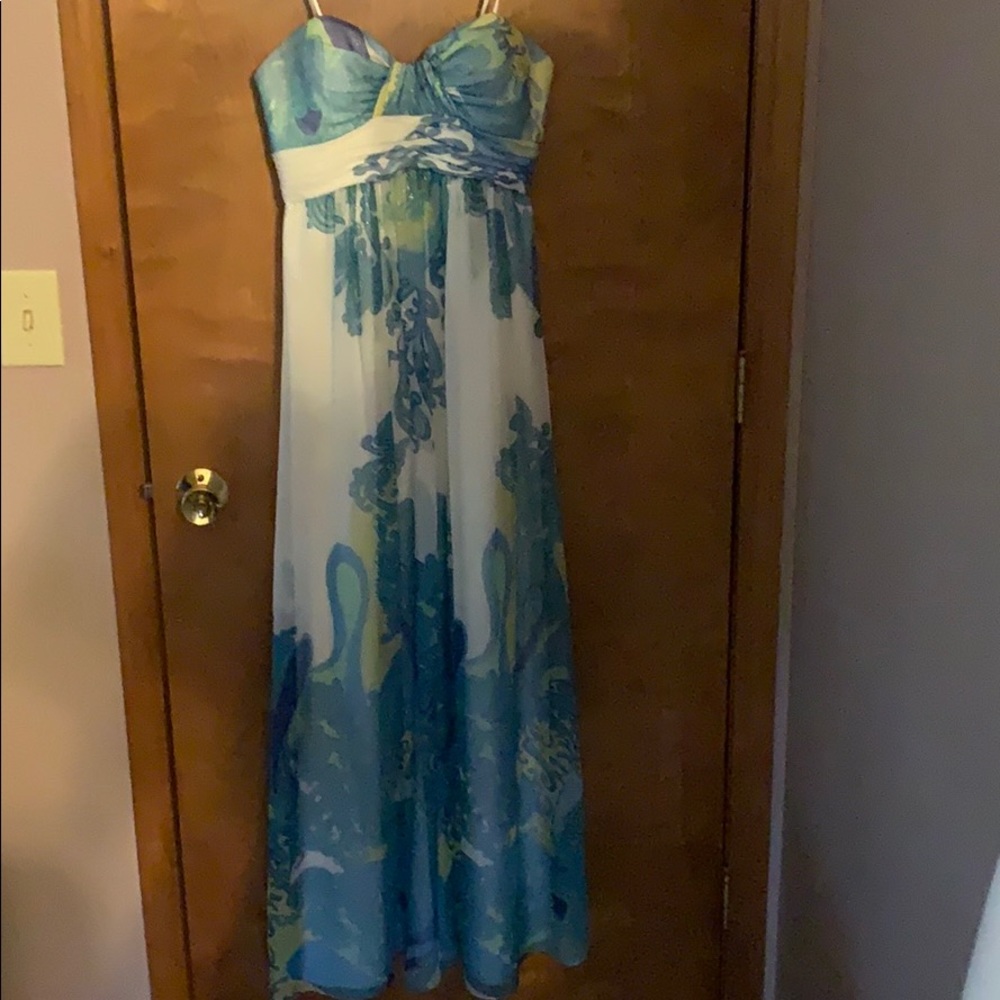 Vintage Cache paisley long dress, silk lining, S6